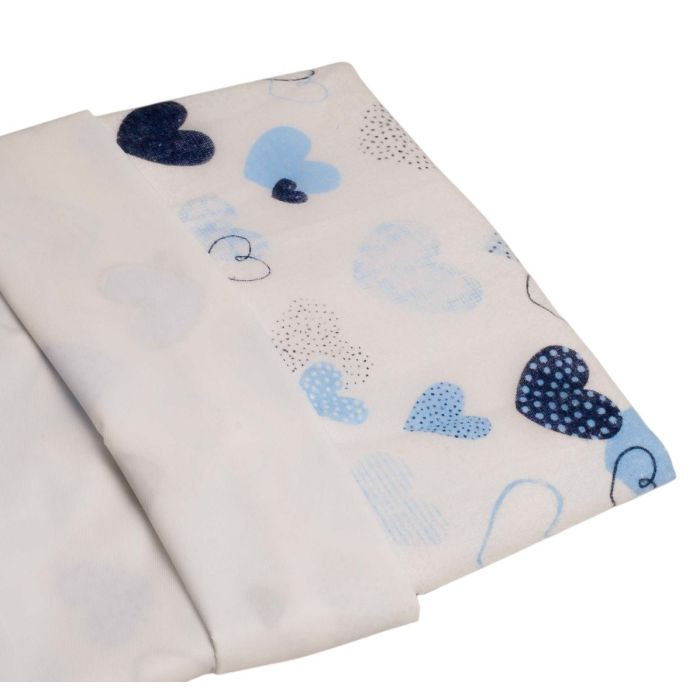 Flanell veekindel linad 45x115cm "Heart blue"