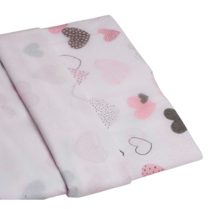 Flanell veekindel linad 45x115cm "Heart pink"