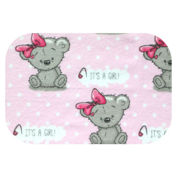 Flanell veekindel linad 45x115cm "It's a girl"