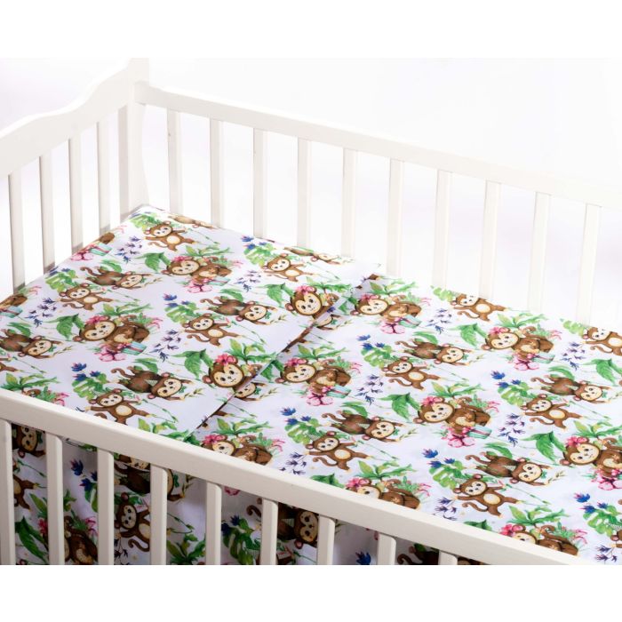 Voodipesu beebidele 135x100 "Monkey's fiesta"