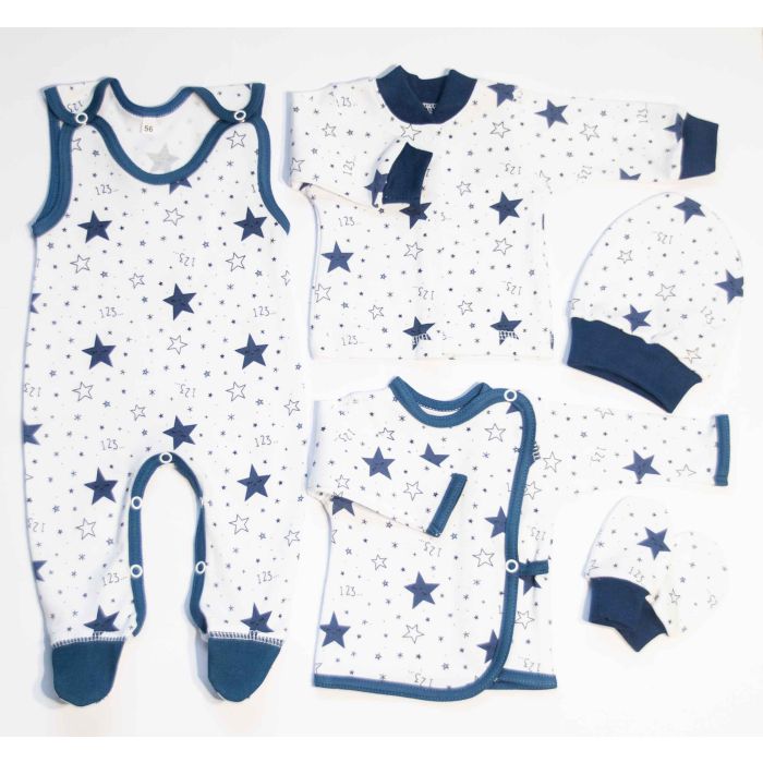 Komplekt vastsündinule 5-e osaline "Navy star" sinine