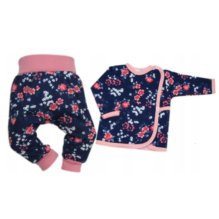 Beebi komplekt 3-e osaline "Navy flowers" (ja beebi peapael)