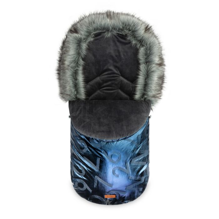 Šiltas miegmaišis - vokelis vežimėliui  "Aspen glamour" melsvas