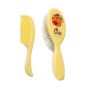 Beebide juuksehoolduskomplekt naturaalsete harjastega harjaga Babyono "Lion", kollane