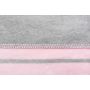Zaffiro pledas medvilninis, 75x100, pilkas-rožinis, juostelės