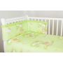 Voodipesu komplekt koos kaitsega "Pilved", roheline