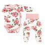 Beebiriided 2 osaline "Big roses pink" 