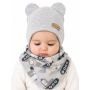 Beebi müts ja sall  "Love" - Grey