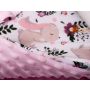 Kahepoolne tekk ja padi komplekt "Bunnies &Flowers" 