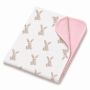 Musliinist beebitekk "Rabbits pink" 75x100 cm 