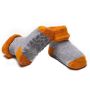 Puuvillased beebisokid Grey-orange "Silicon grip"
