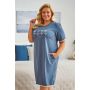 Puuvillane öösärk naistele "Lady of flowers" deep blue L-3XL