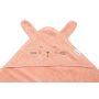 Rätik beebile kapuutsiga "Bunny" 90x90 cm roosa