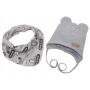 Beebi müts ja sall  "Love" - Grey