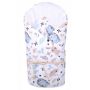 Beebi ümbriktekk "Bunny & Hedgehog"  valge