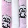 Puuvillaste mähkmete komplekt, 3 tükki, "Panda girl" 