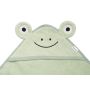 Rätik beebile kapuutsiga "Frog" 90x90 cm green