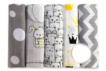 Puuvillaste mähkmete komplekt, 5 tükki, "Nr3"