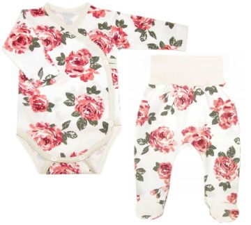 Drabužėliai kūdikiui "Big roses ecru" 2 dalių 