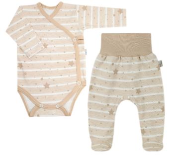 Drabužėliai kūdikiui "Galaxy beige" 2 dalių I Drabužių komplektukas kūdikiui 