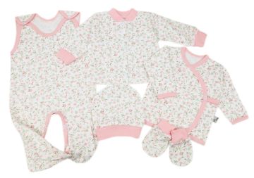 Kraitelis kūdikiui - šliaužtinukai, marškinėliai, kepurytė, pirštinytės su meškiukais