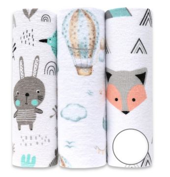 Flanellist lapid komplektid 3tk "Bunny"