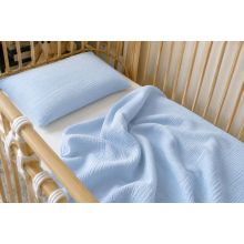 Musliinpuuvillast voodipesukomplekt beebile 135x100 cm "Blank blue" 