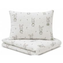 Musliinpuuvillast voodipesukomplekt beebile 135x100 cm "Sweet bunny" 