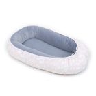 MamoTato lizdelis naujagimiui, didelis, Velvet Premium, miškas, pilkas / rožinis