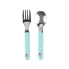 Nerūdijančio plieno šaukštelis + šakutė