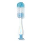 Buteliukų ir žindukų šepetys su kempinėle ir siurbtuku, mėlynas