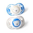 BabyOno  čiulptukas silikoninis, simetrinis, 6-18 m, mėlynas-pilkas, 1225/04