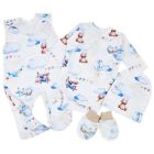 Kraitelis kūdikiui - šliaužtinukai, marškinėliai, kepurytė, pirštinytės su meškiukais