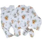 Kraitelis kūdikiui - šliaužtinukai, marškinėliai, kepurytė, pirštinytės su meškiukais