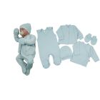 Kraitelis kūdikiui - šliaužtinukai, marškinėliai, kepurytė, pirštinytės su meškiukais