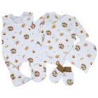 Kraitelis kūdikiui - šliaužtinukai, marškinėliai, kepurytė, pirštinytės su meškiukais