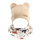 Beebi müts ja sall  "Love" - Beige bears