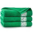 Rätik (Egiptuse puuvill)  "Happy faces" 130X70 cm roheline