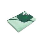 3D vannilina kapuutsiga beebile "Croco"100x100cm "frotte" roheline