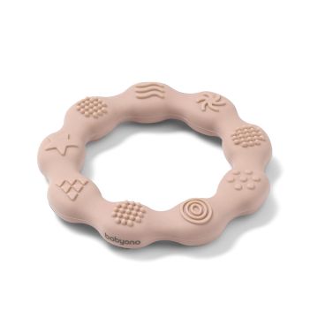 Babyono kramtukas silikoninis žiedas kreminis 825/04