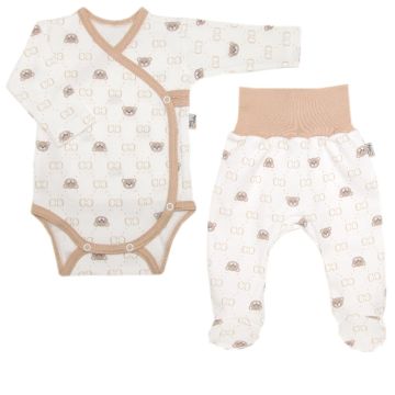 Beebiriided 2 osaline "Bear glamour beige" valge