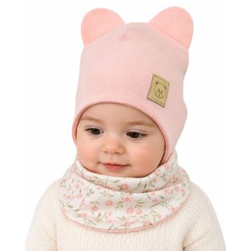 Beebi müts ja sall  "Candy pink" 
