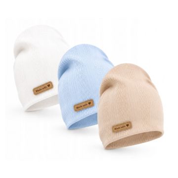 Beebimütside komplekt „Natural Trio Set“, 3 tk – Ivory, Iceberg, Beige
