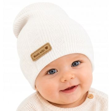 "Natural" puuvillane Beanie müts vastsündinule - White