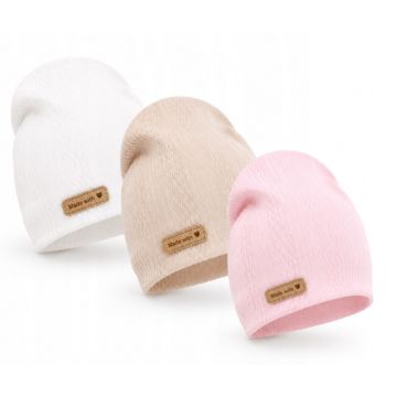 Beebimütside komplekt „Natural Trio Set“, 3 tk – Pure White, Light Pink, Latte