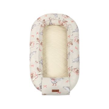 Musliinist beebipesa „Goose & Mouse“ 80×45 cm
