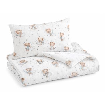Musliinpuuvillast voodipesukomplekt beebile 80x70 cm "Sweet bear" 