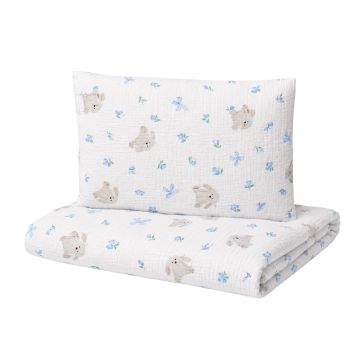Musliinpuuvillast voodipesukomplekt beebile 80x70 cm "Bluebell bunny" 