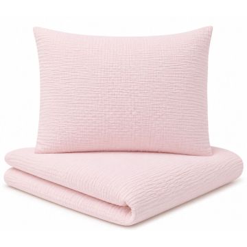 Musliinpuuvillast voodipesukomplekt beebile 80x70 cm "Pink" 