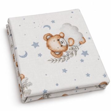 Puuvillane kummiga voodilina 60x120 cm "Sweet bear white"